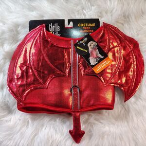 Thrills & Chills Red Devil Costume Vest Reflective Harness NWT Size Large